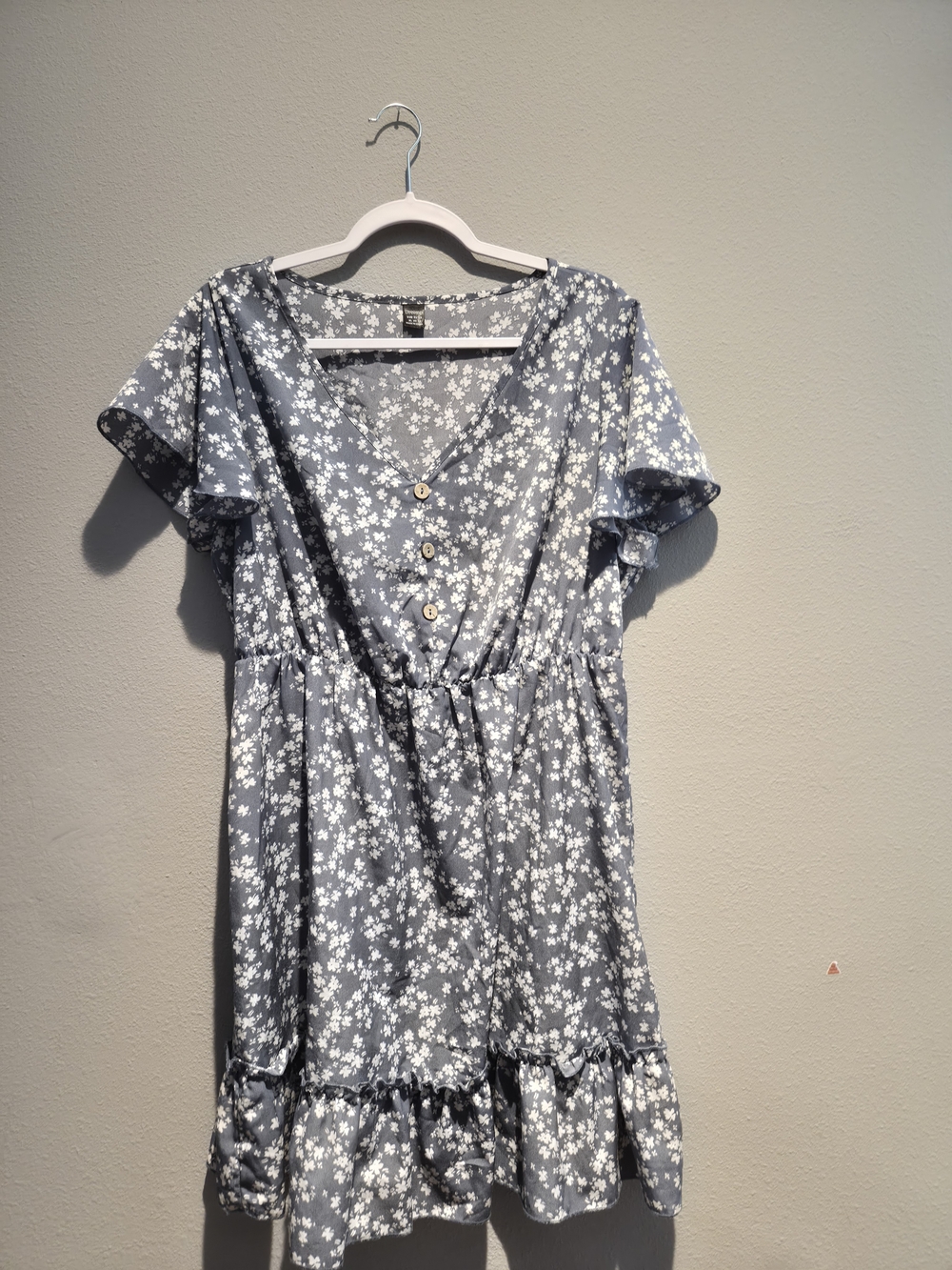 Blue Floral Button-Front Sundress